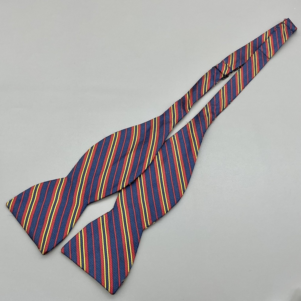 Beau‎ Ties Ltd Of Vermont Bow Tie Mens One Size Blue Silk Striped Adjustable
